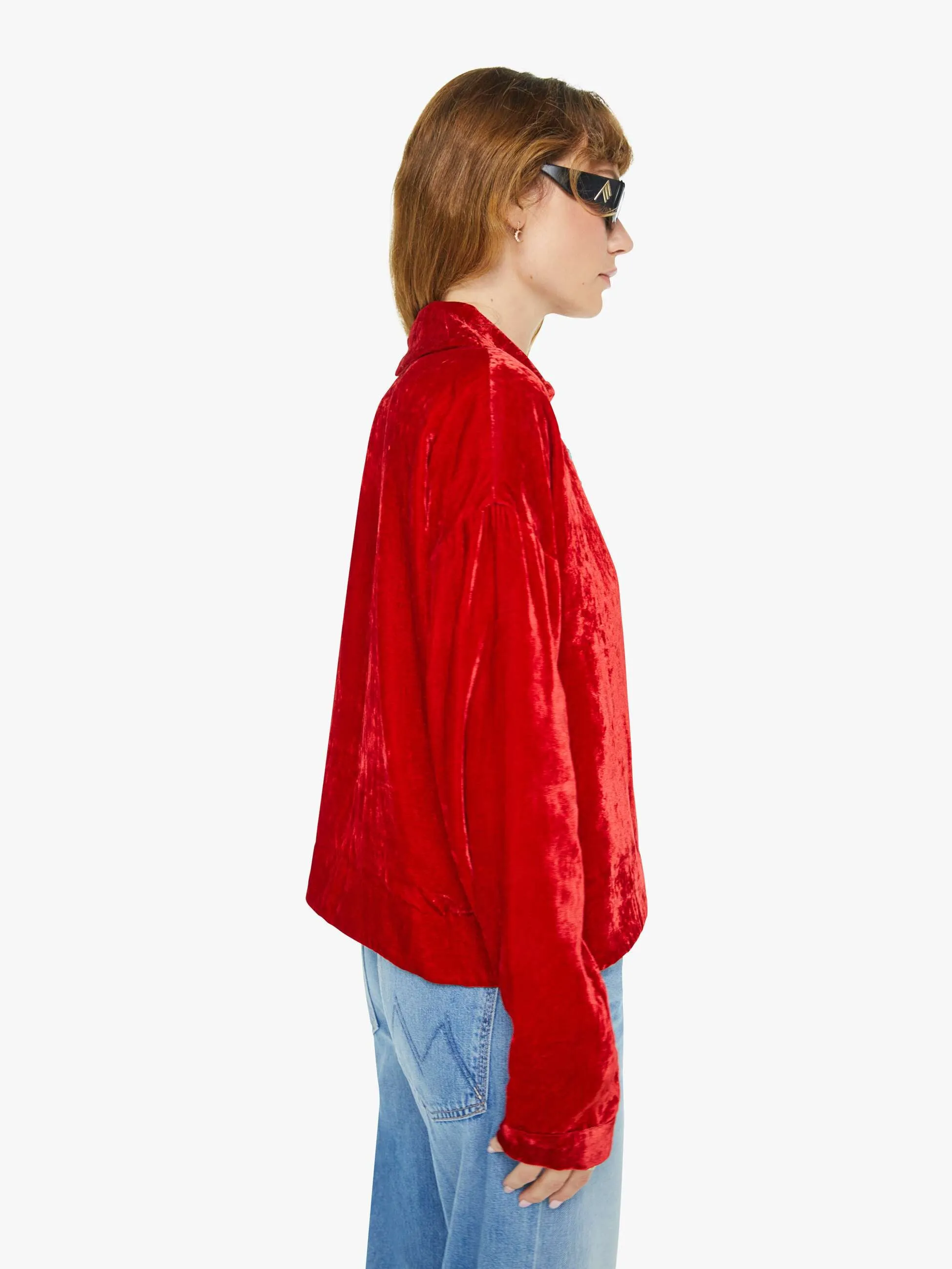 Alix Of Bohemia Dylan Velvet Tunic - Ruby