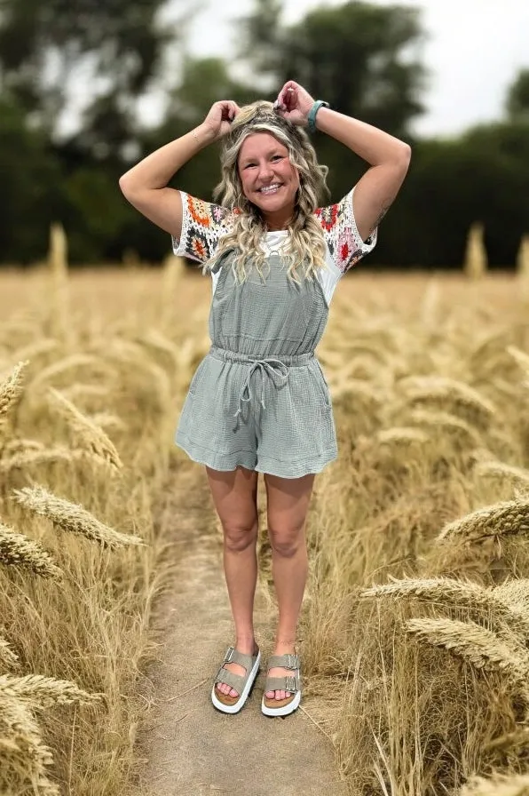 Feisty Flowy Romper in Midnight Blue or Dark Sage