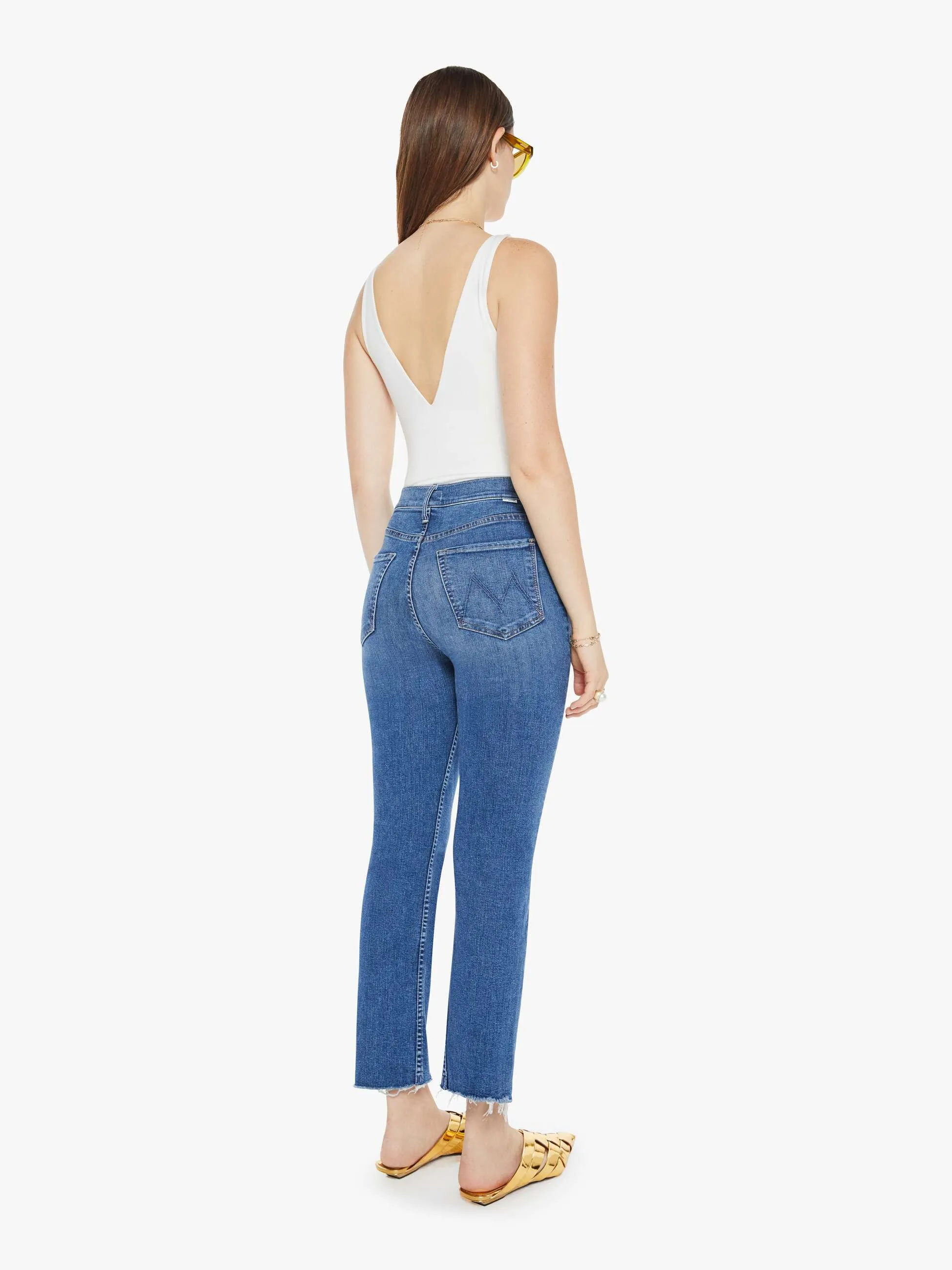 High Waisted Rider Ankle Step Fray - Over The Top