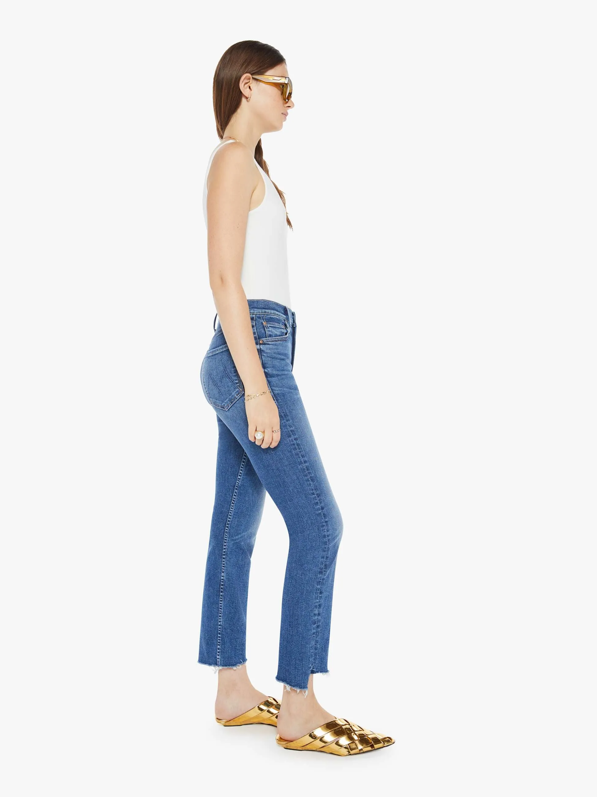 High Waisted Rider Ankle Step Fray - Over The Top