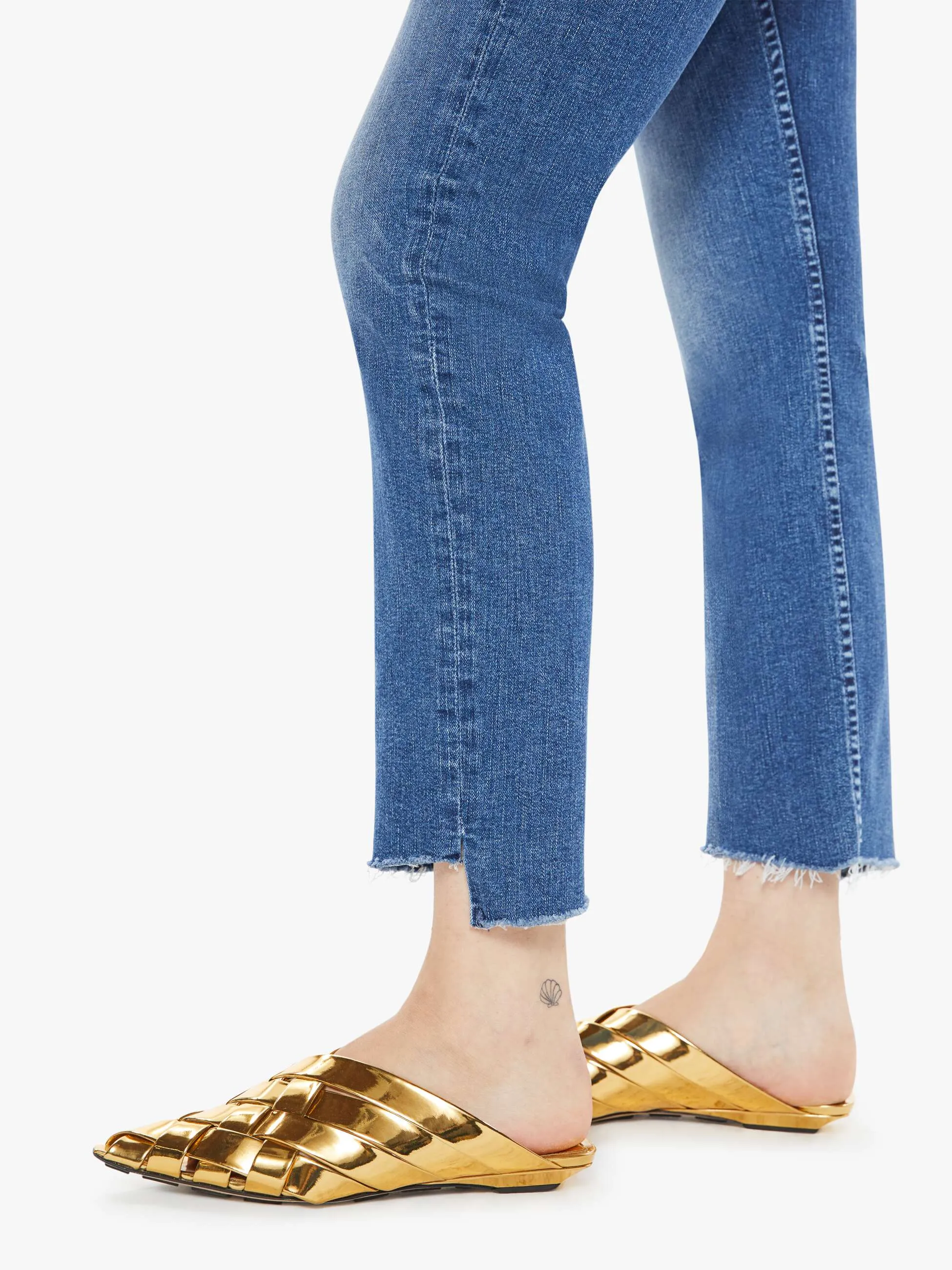 High Waisted Rider Ankle Step Fray - Over The Top