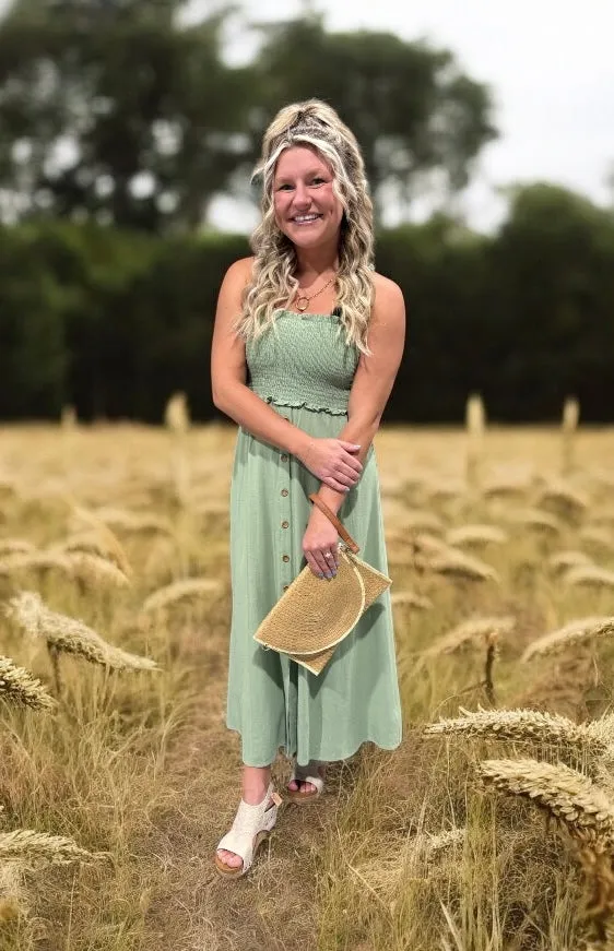 Loving the Sun - Dress  (Available in Cactus Green or Oatmeal)