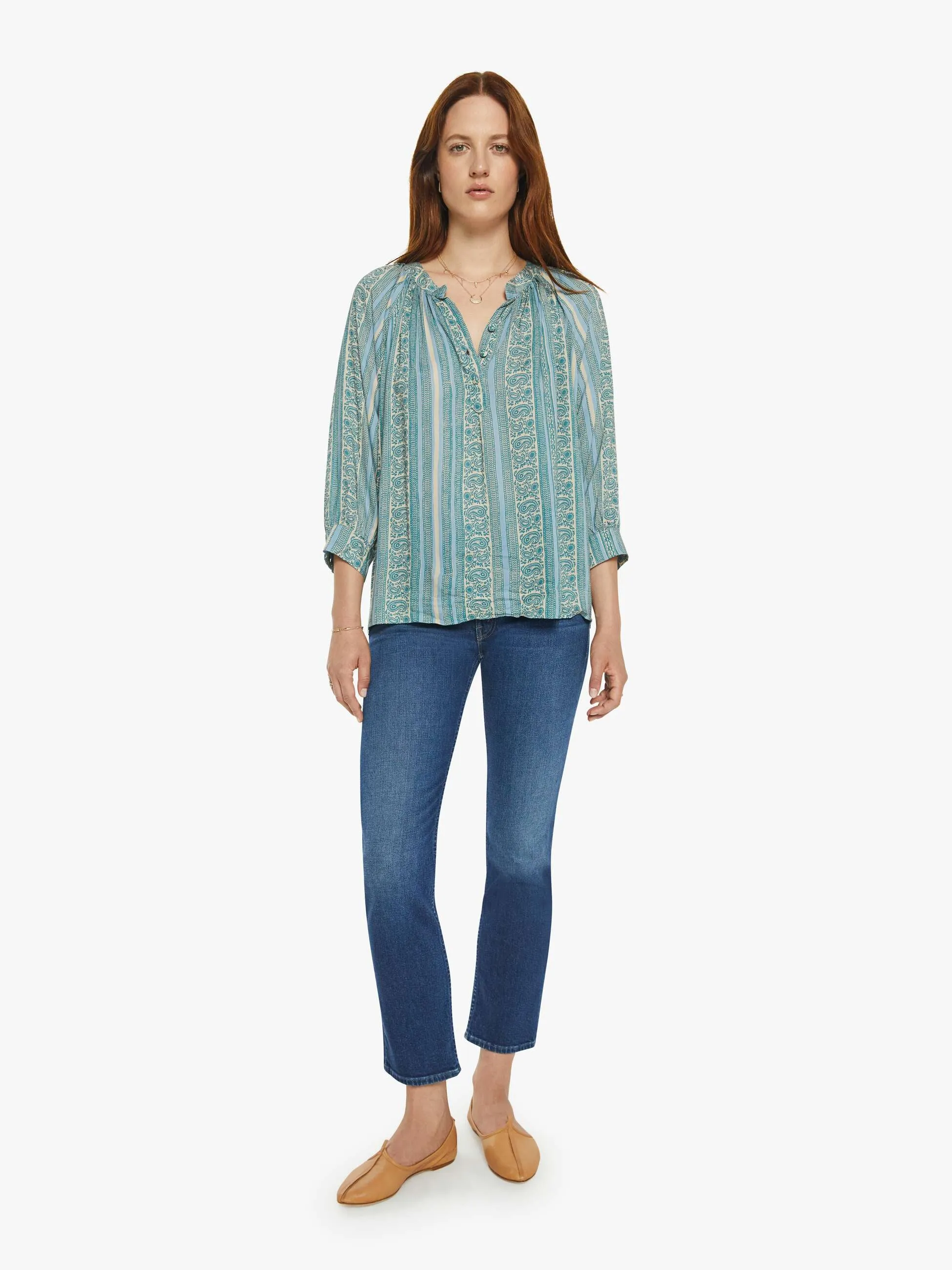 Natalie Martin Remy Top - Paisley Stripe Pool