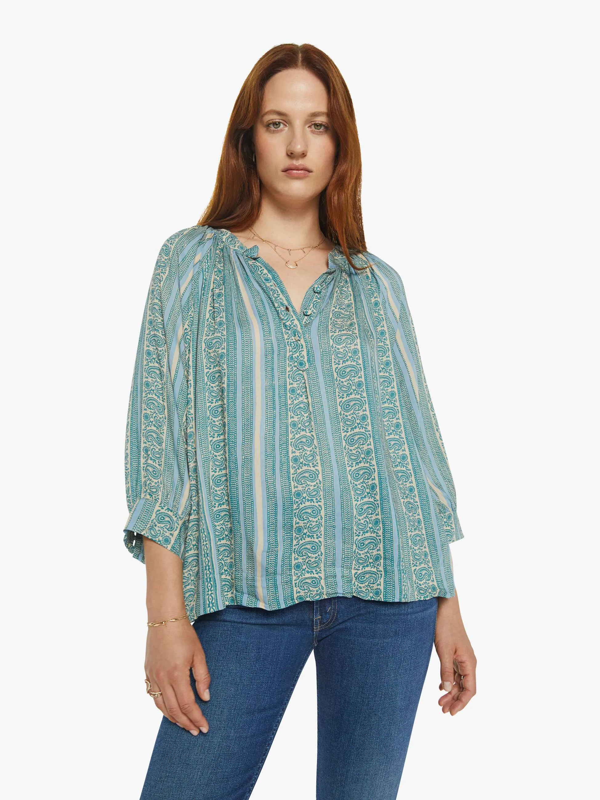 Natalie Martin Remy Top - Paisley Stripe Pool
