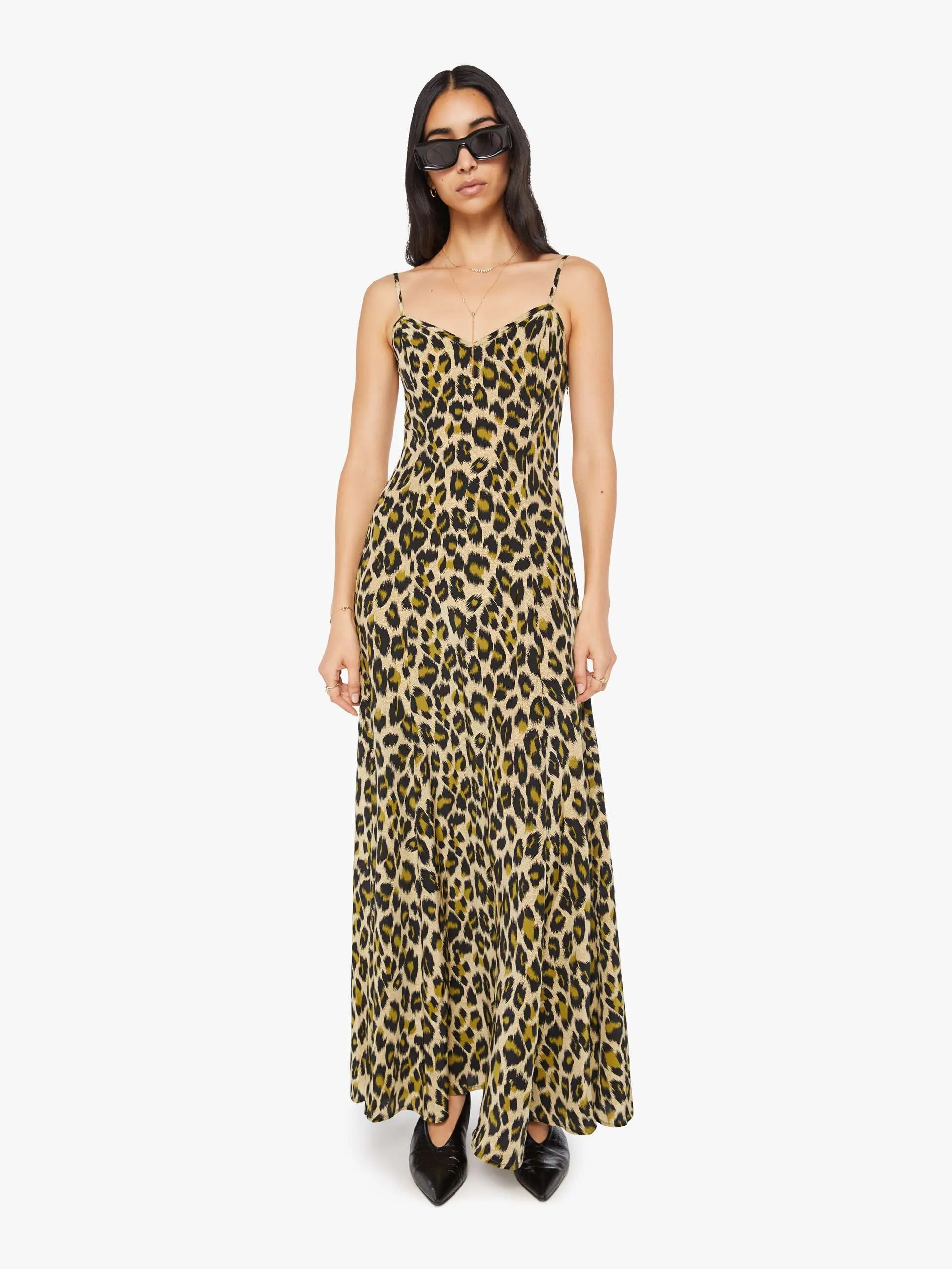 SPRWMN Bias Maxi Dress - Green Leopard