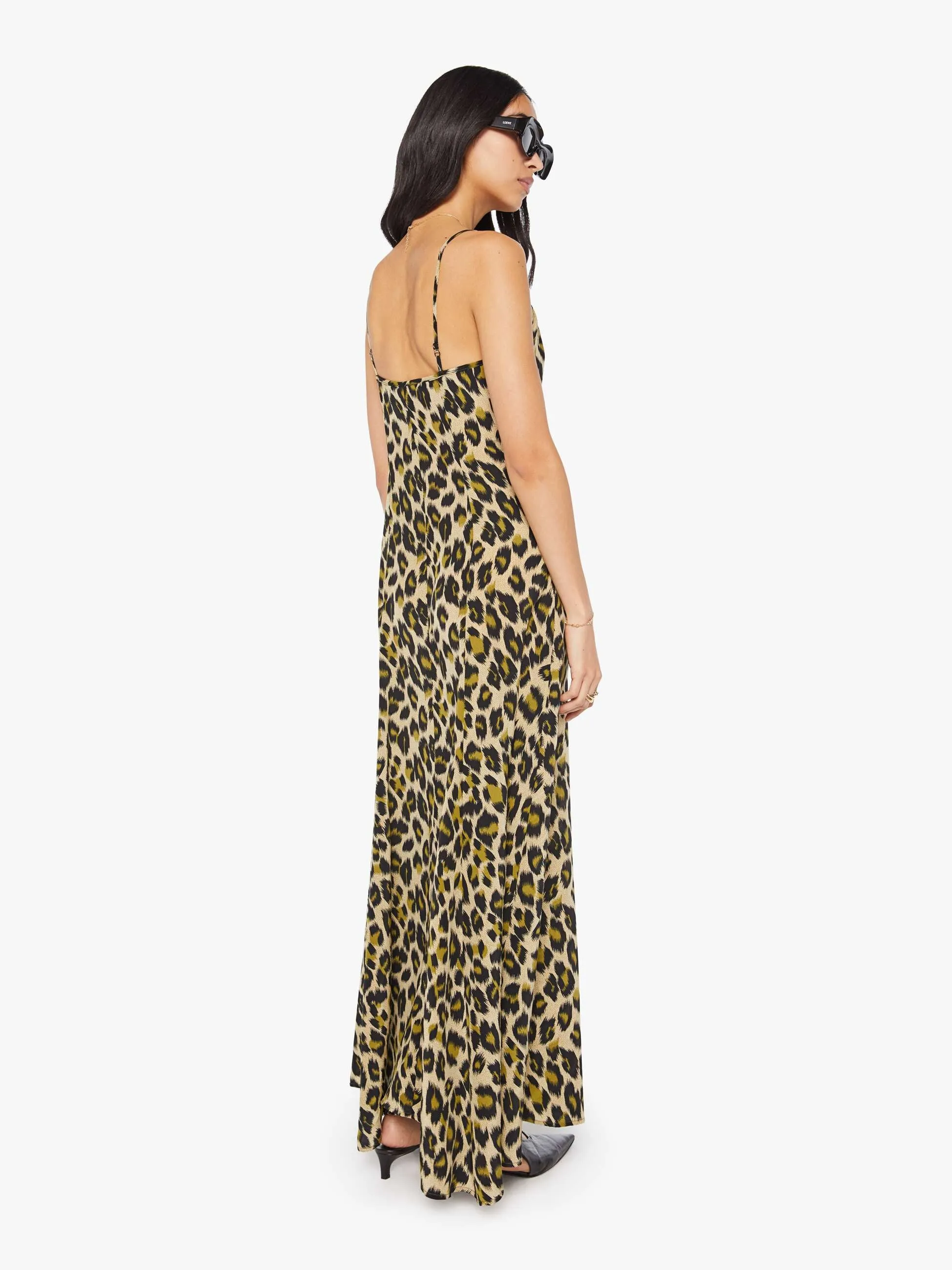 SPRWMN Bias Maxi Dress - Green Leopard