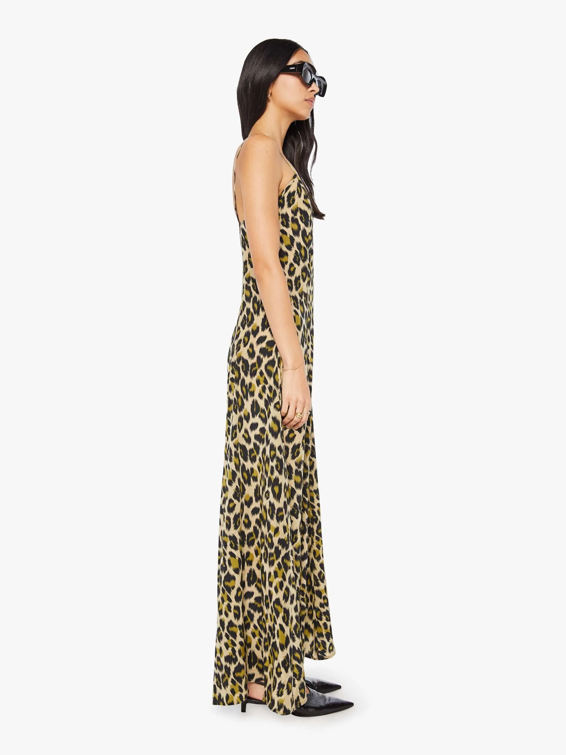 SPRWMN Bias Maxi Dress - Green Leopard