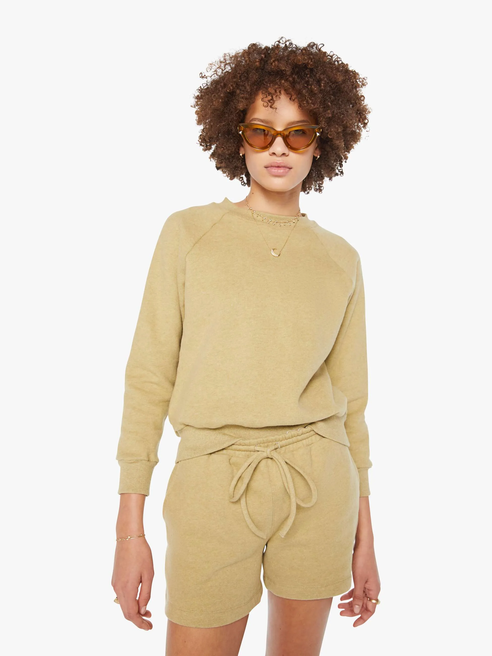 SPRWMN L/S Raglan Sweater - Pistachio Melange