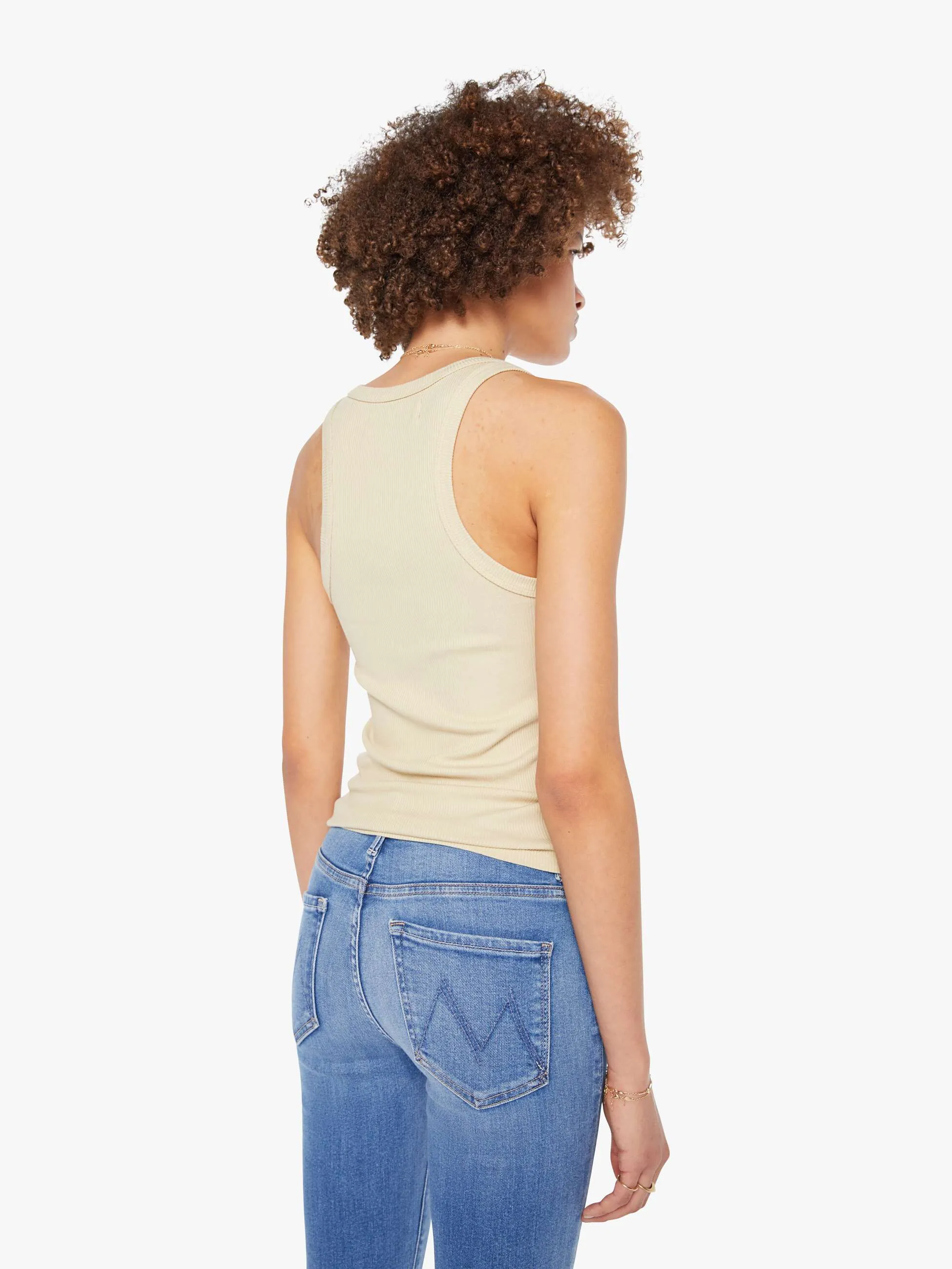 SPRWMN Rib Fitted Scoop Tank - Pistachio