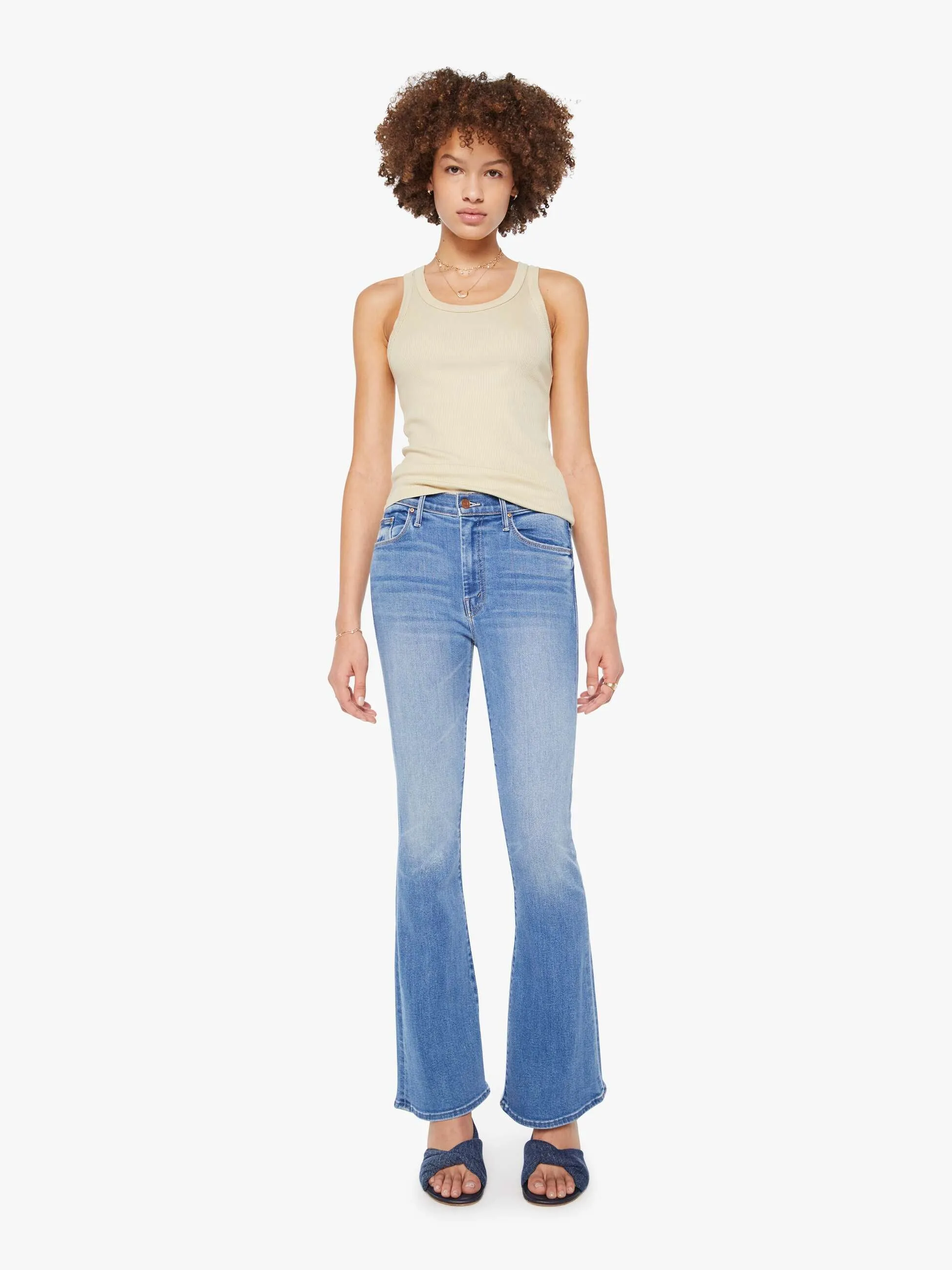 SPRWMN Rib Fitted Scoop Tank - Pistachio
