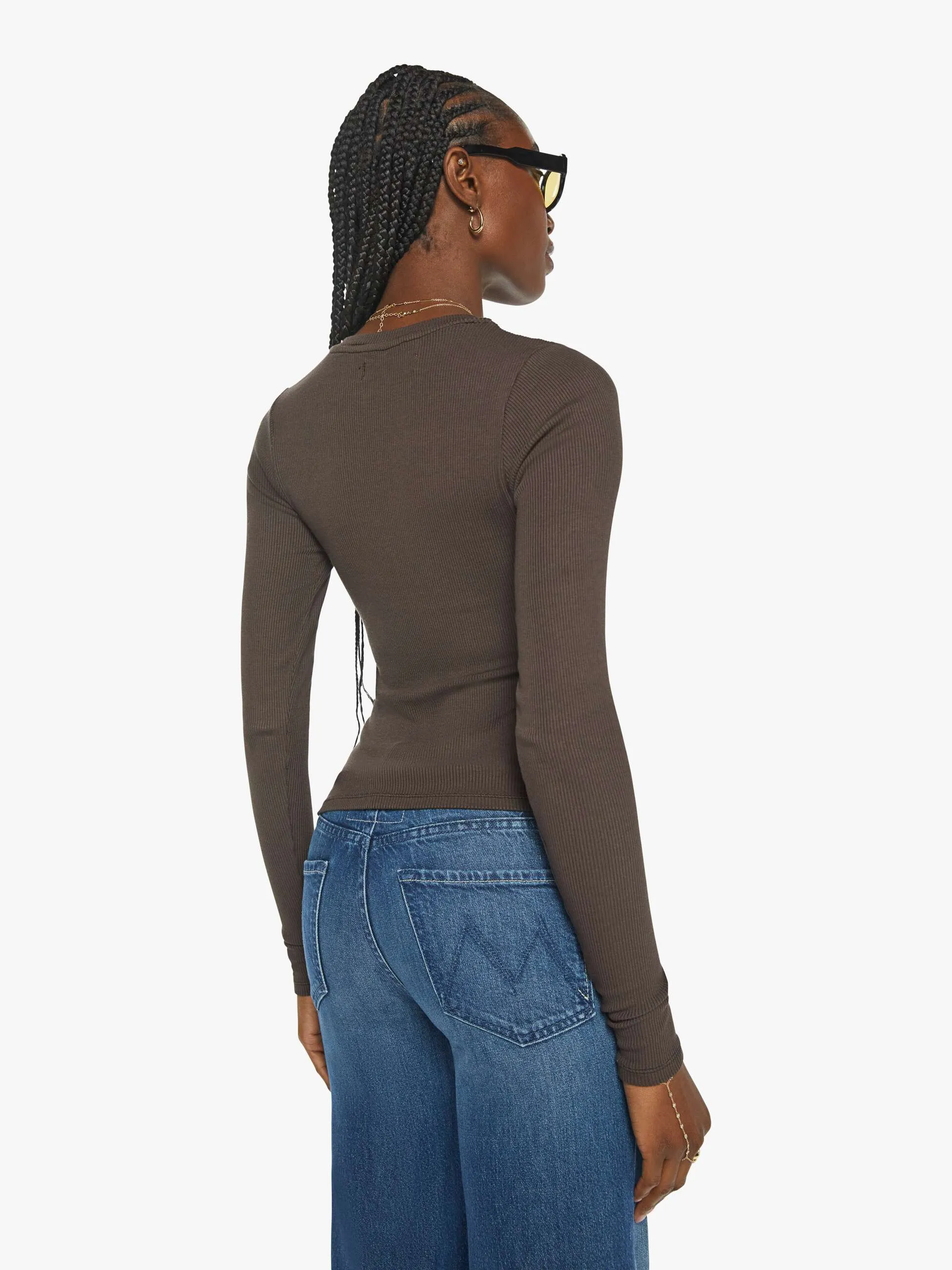 SPRWMN Rib L/S Baby Tee - Chocolate