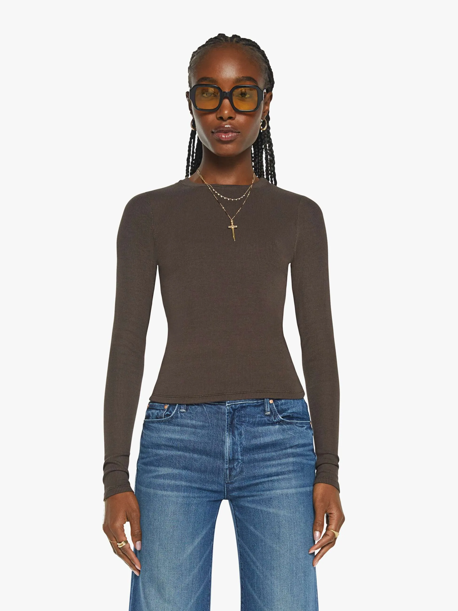 SPRWMN Rib L/S Baby Tee - Chocolate