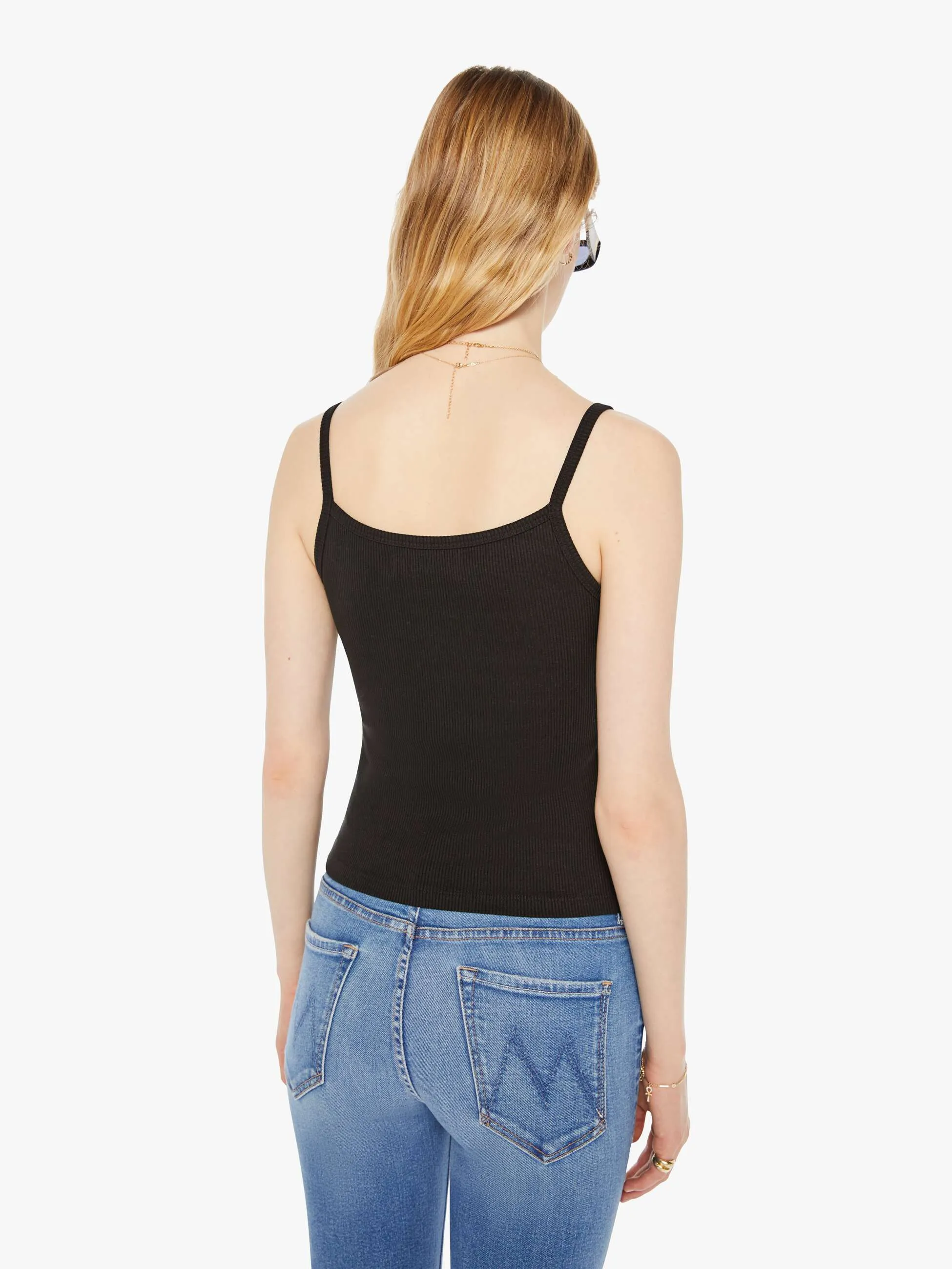 SPRWMN Rib V Neck Tank - Black