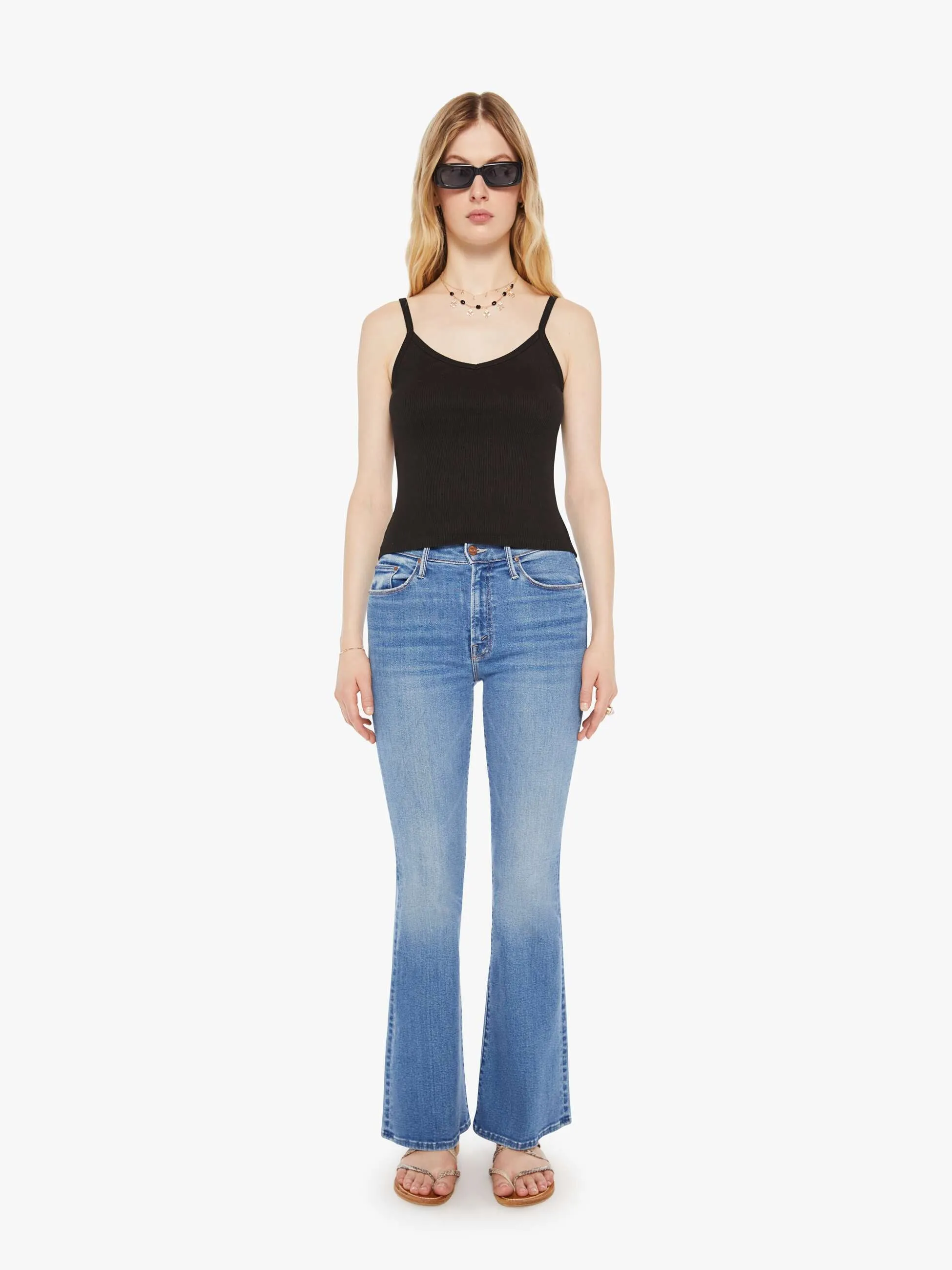SPRWMN Rib V Neck Tank - Black