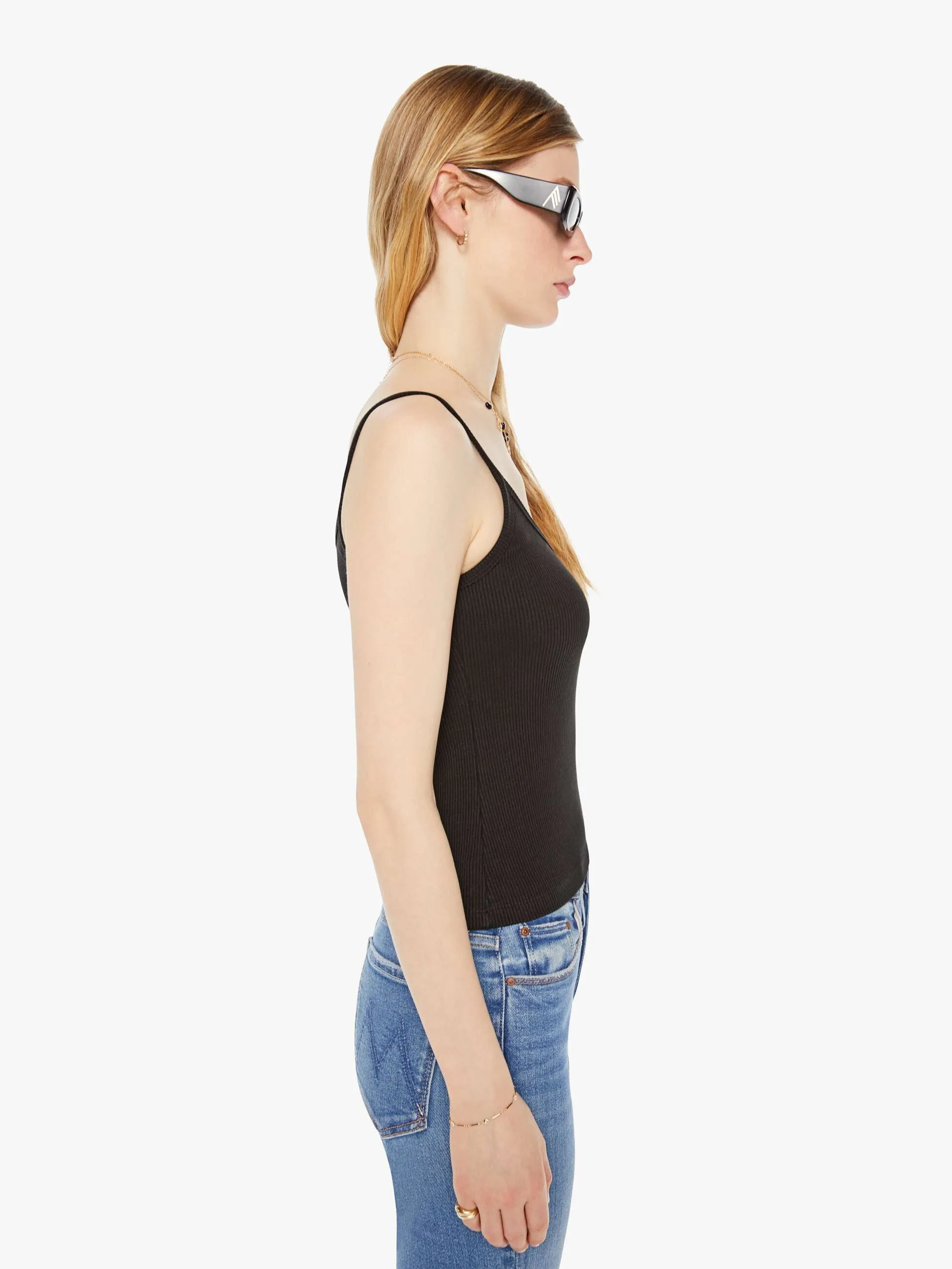SPRWMN Rib V Neck Tank - Black