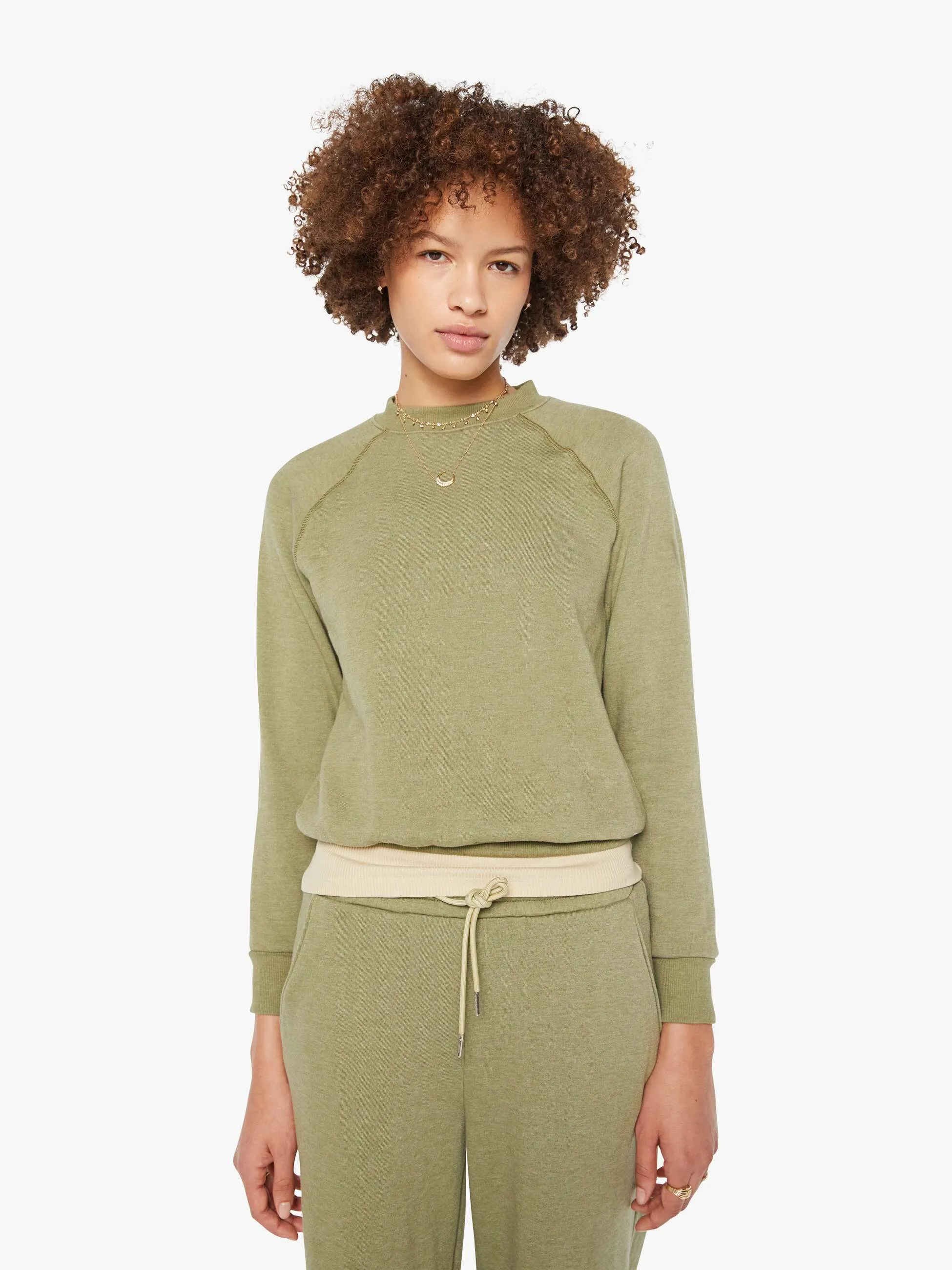 SPRWMN Shrunken Raglan Sweatshirt - Basil