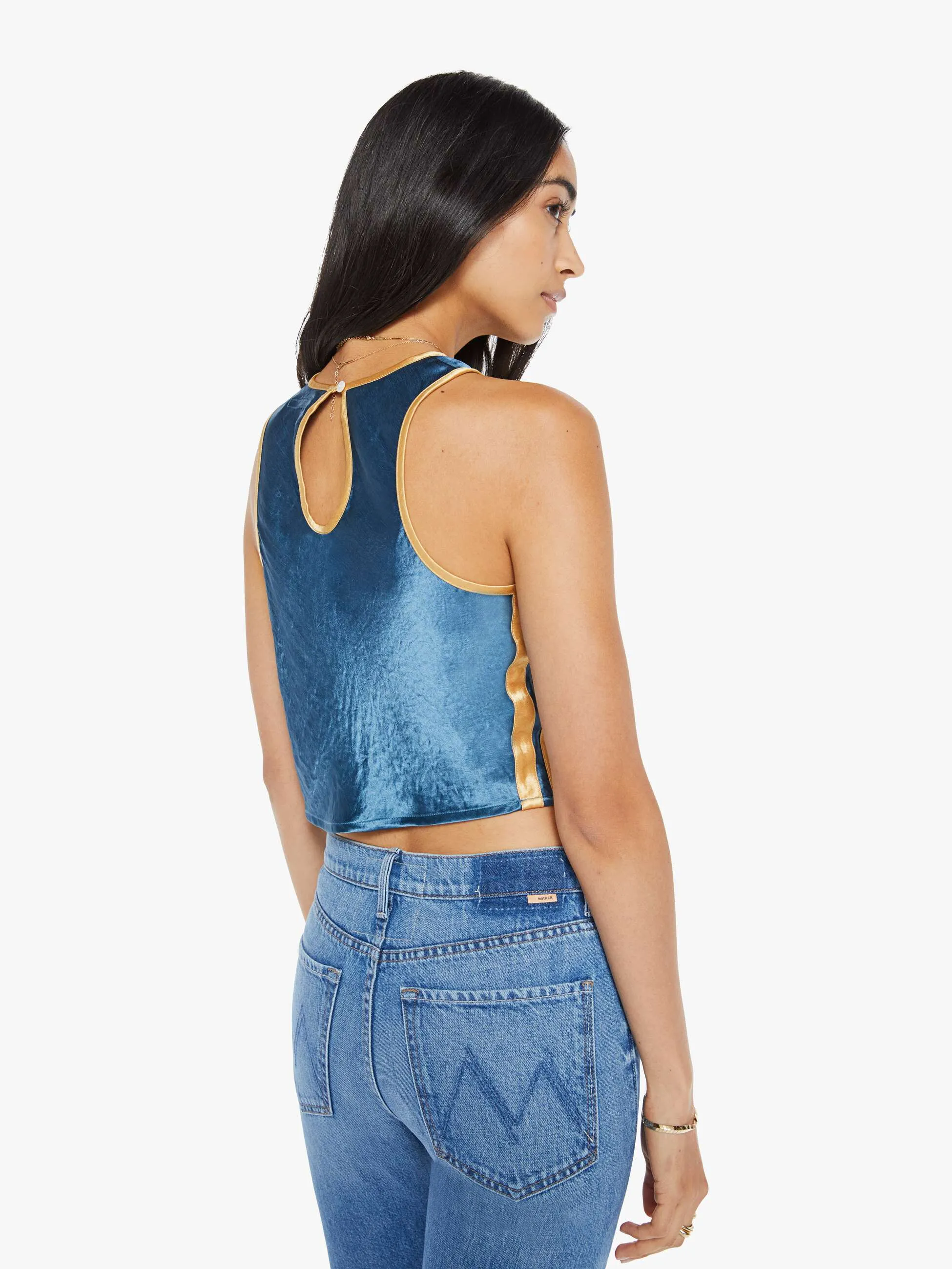 The Athletic Tank - Marine And Yellow