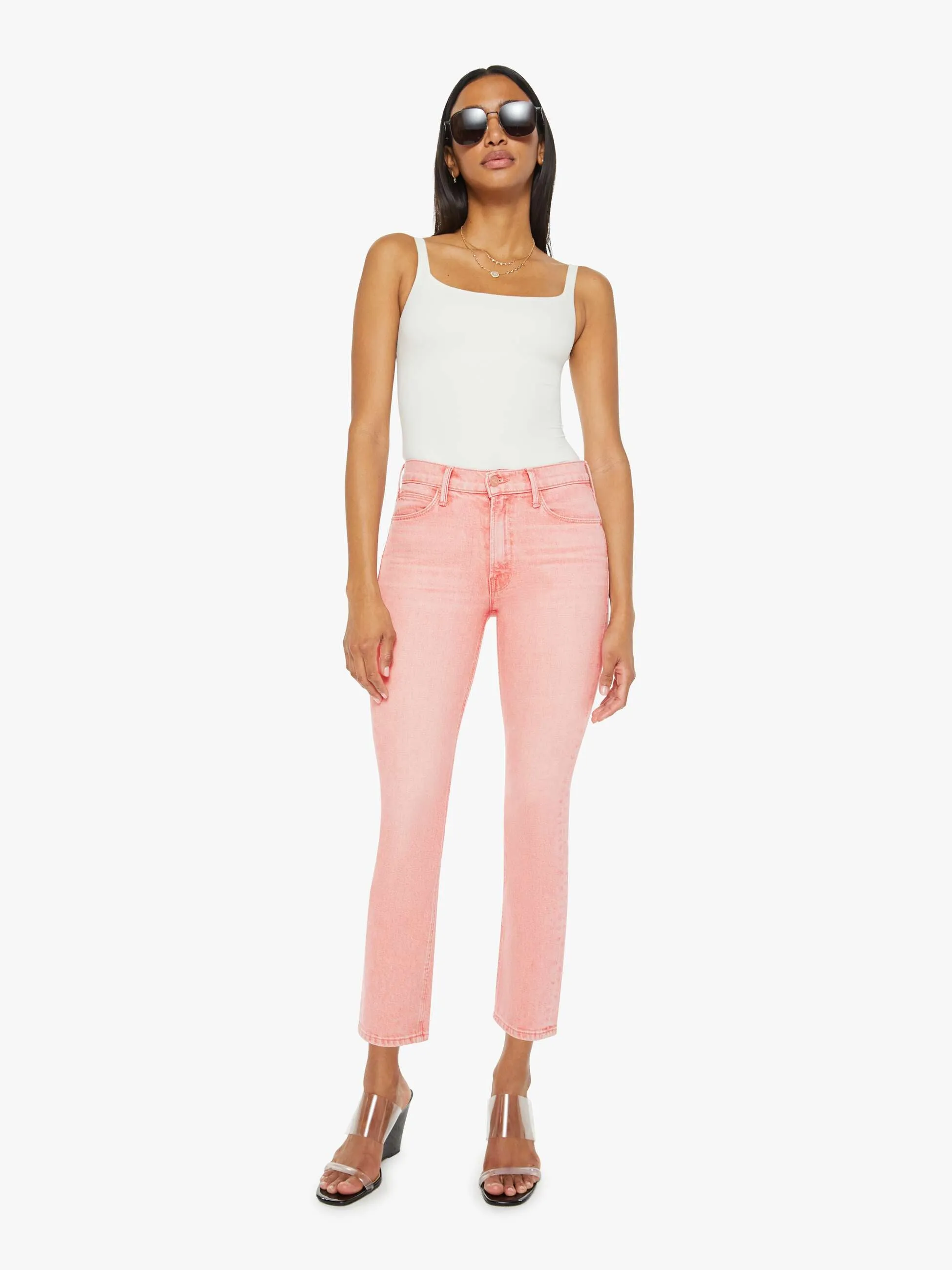 The Mid Rise Dazzler Ankle - Sunset Coral