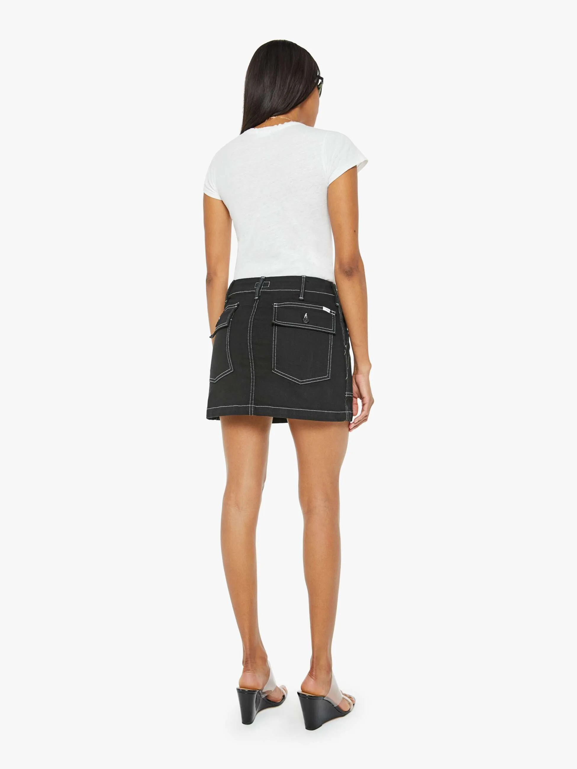 The Private Mini Skirt - White Lines