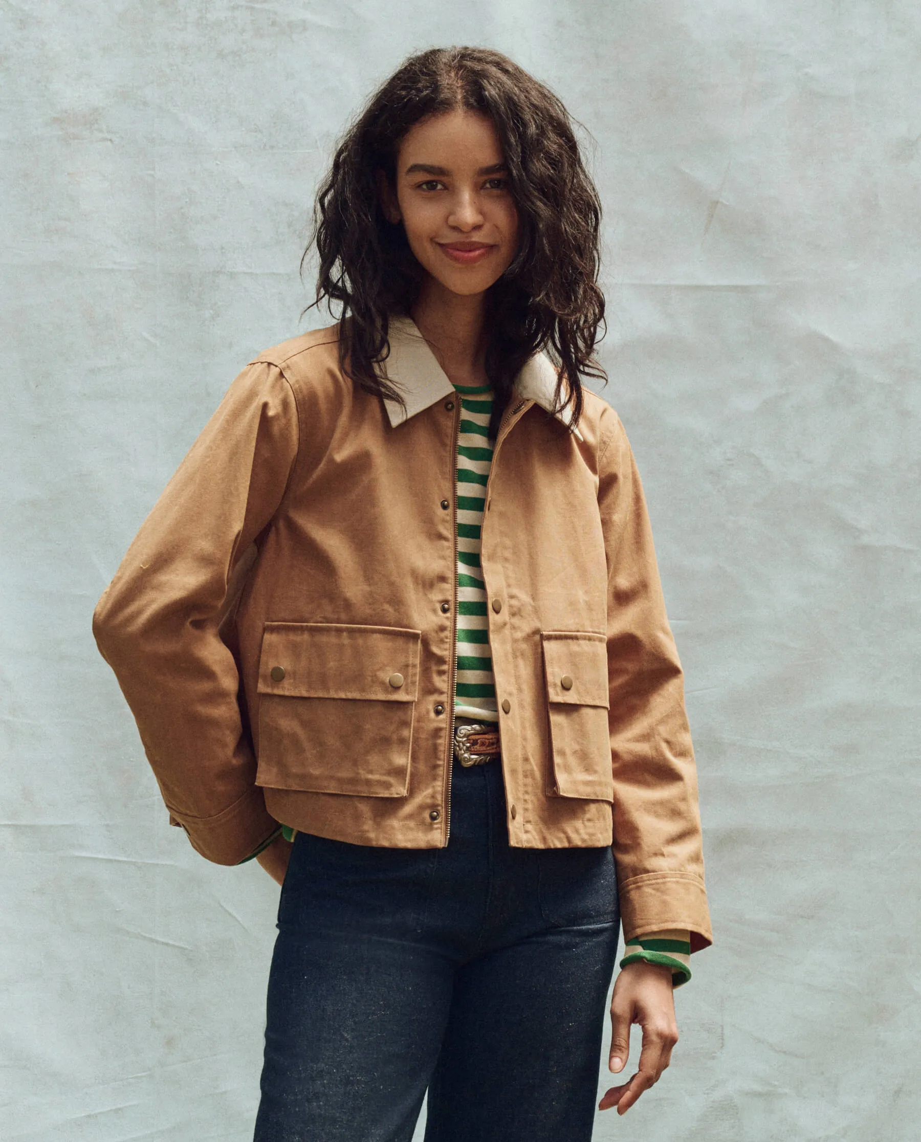 The Waxed Swingy Jacket. -- Walnut