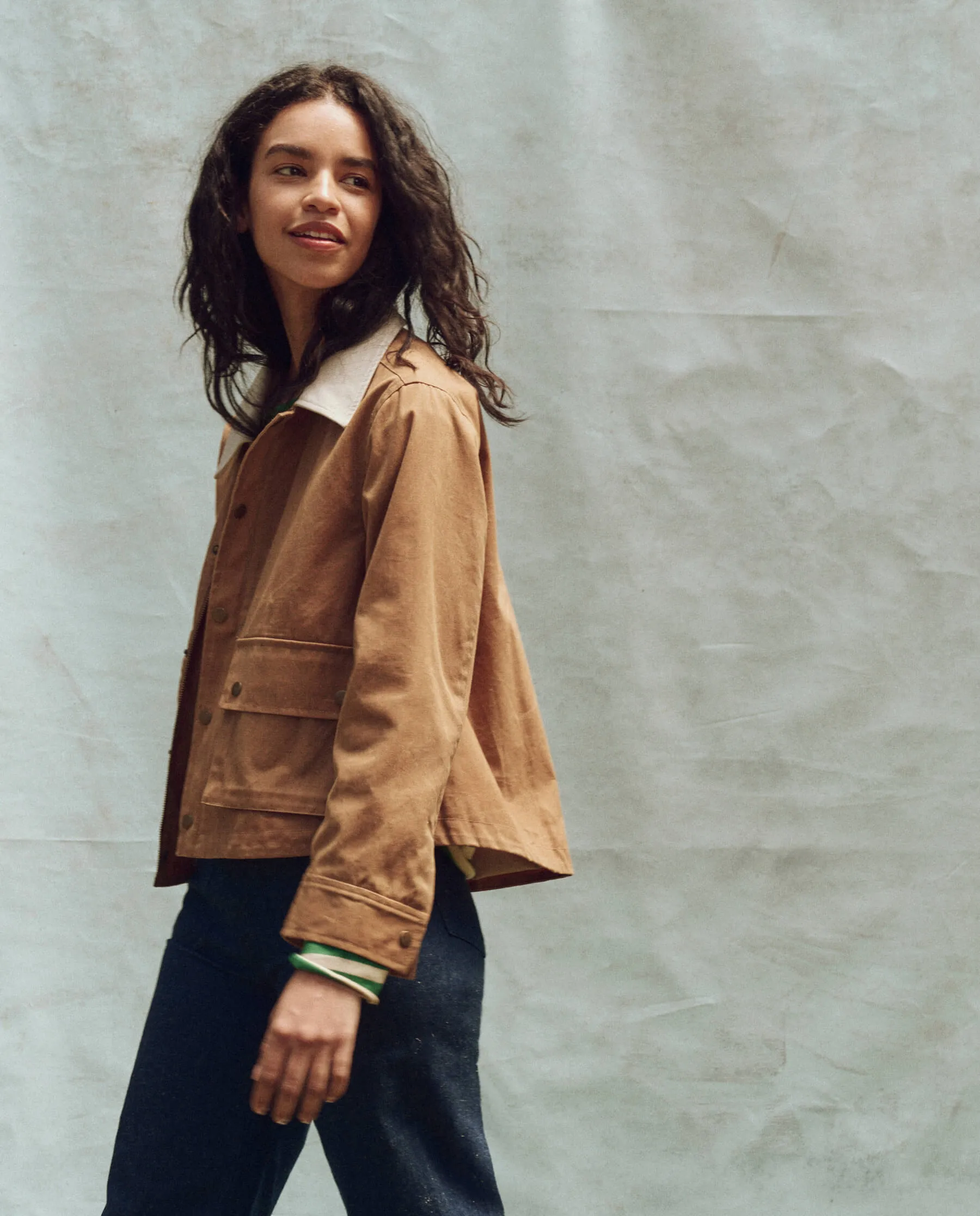 The Waxed Swingy Jacket. -- Walnut