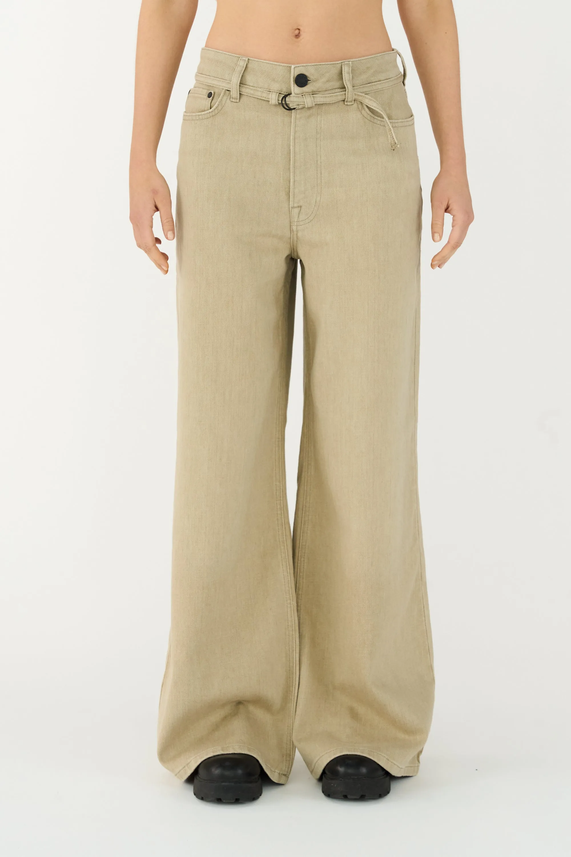 TMRW-Arizona Belted Jeans Wash Original - Khaki