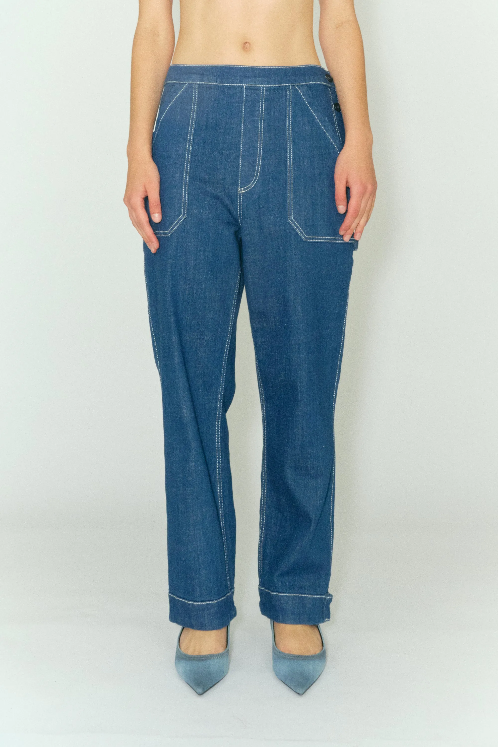 TMRW Stella Worker Jeans - Vintage Crude Mid Blue