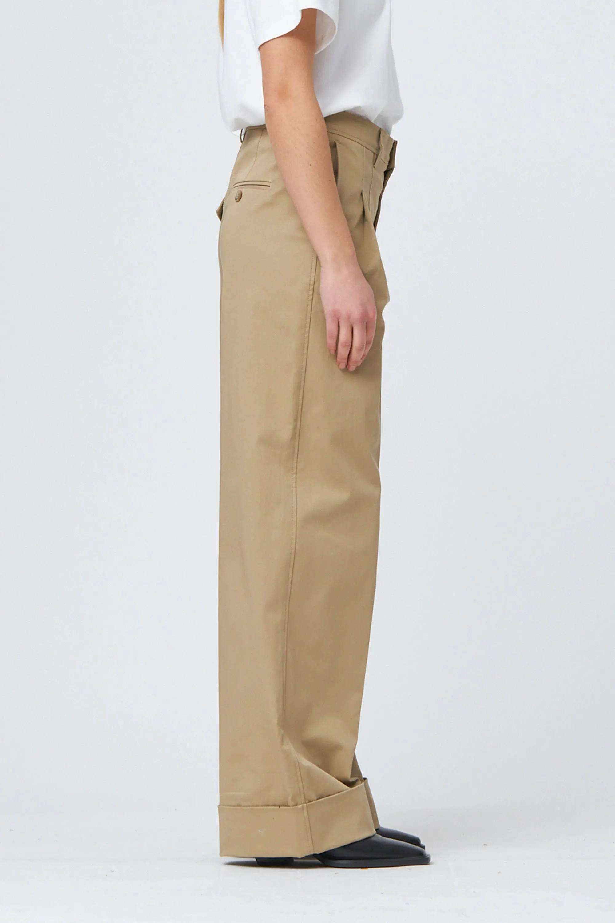 TRW-Ellen Mens Pleat Pant - Khaki